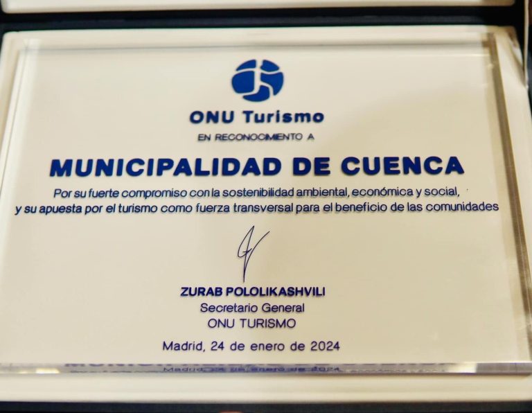 Reconocimiento OMT 2 a Cuenca 2024 VisitCuenca